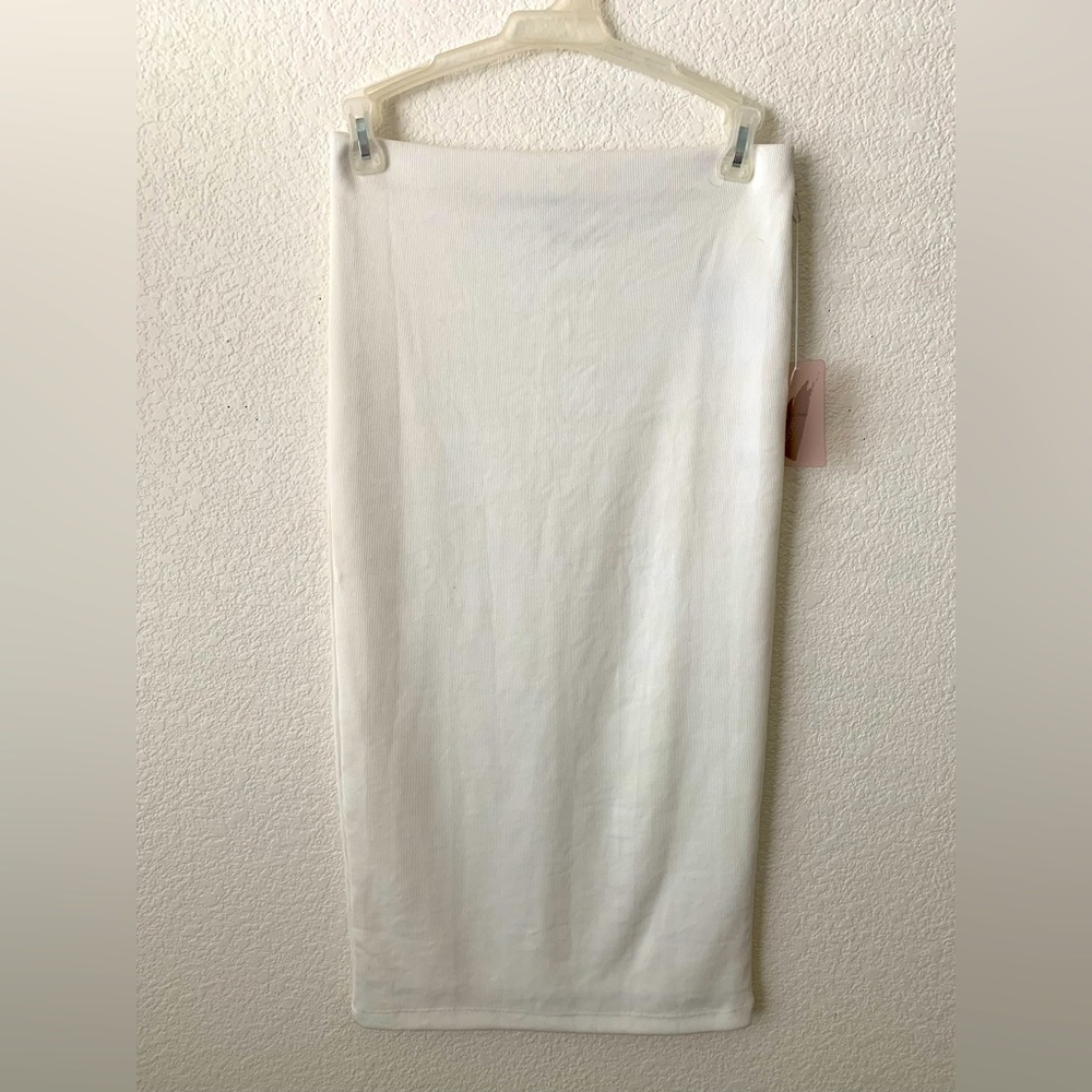 NWT white midi pencil skirt